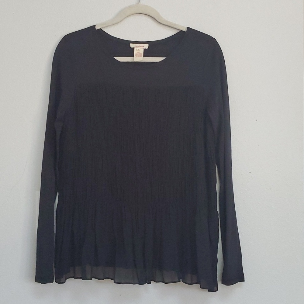 Sundance ruffle tiered black long sleeve